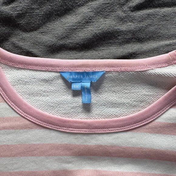 Pink and White Striped Cotton Sweatshirt - Picture 7 of 9